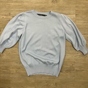 Iris Setlakwe Merino Sky Blue Knit Top Sweater Large